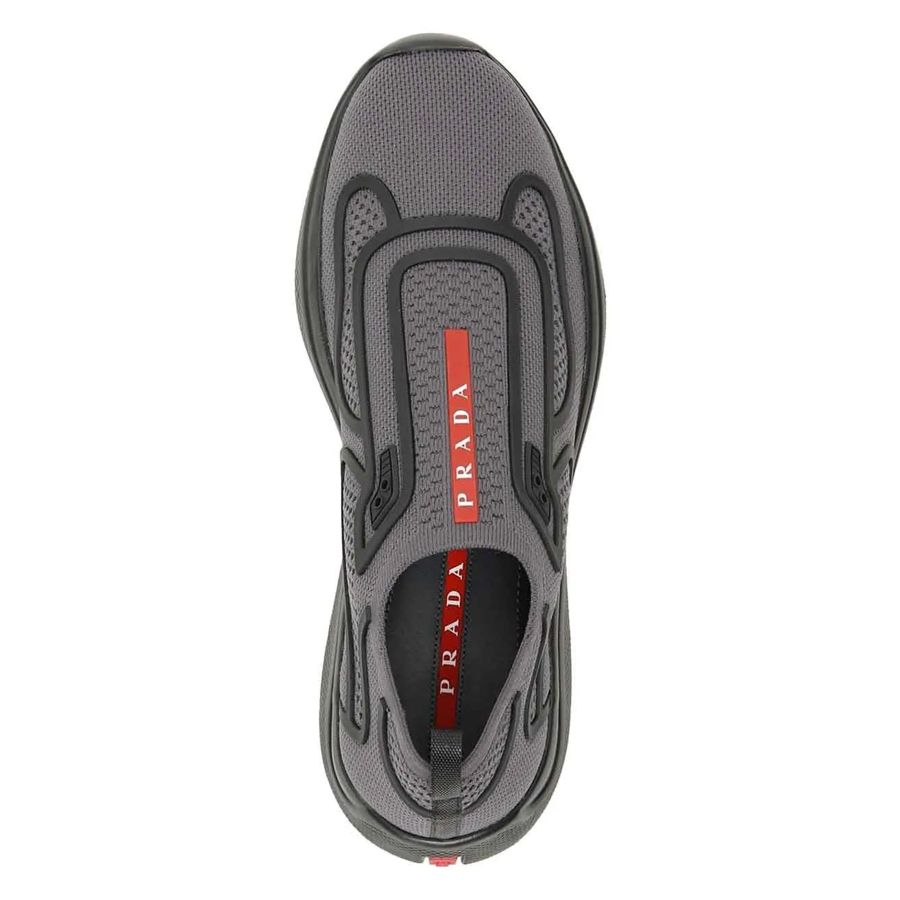 Prada America's Cup Mesh and Rubber Slip-On Sneakers in Grey