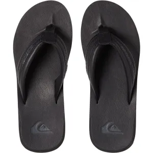 Quiksilver Mens Carver Faux Leather Flip Flops - Black