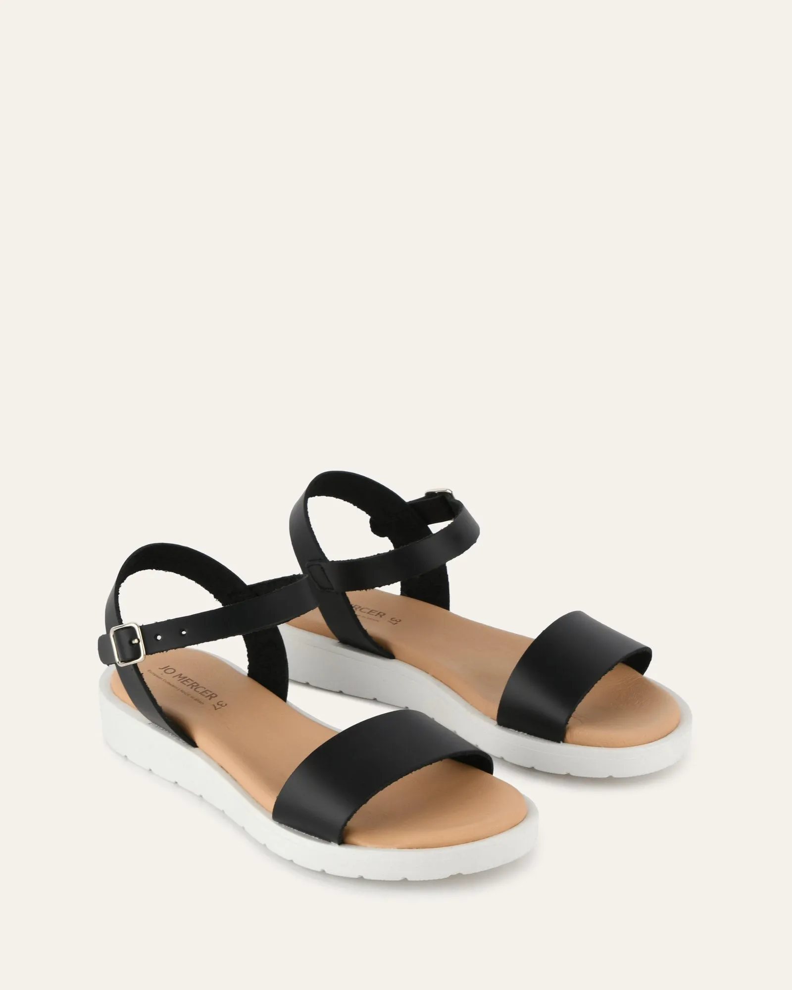 ROBIN FLAT SANDALS BLACK LEATHER