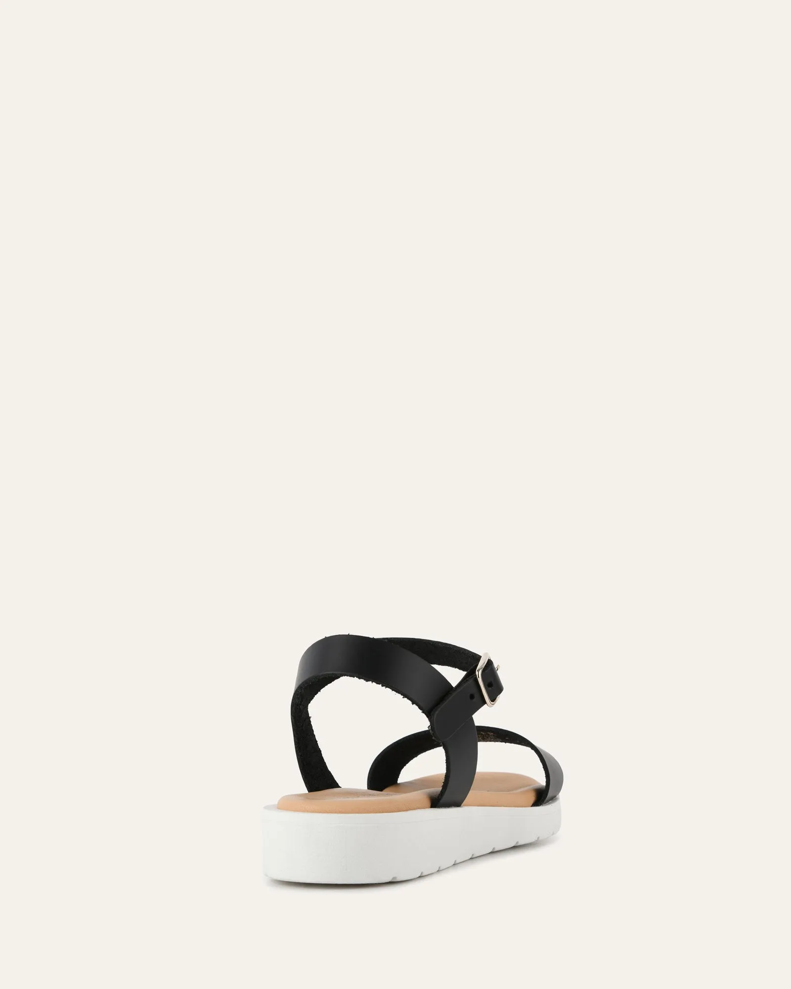 ROBIN FLAT SANDALS BLACK LEATHER