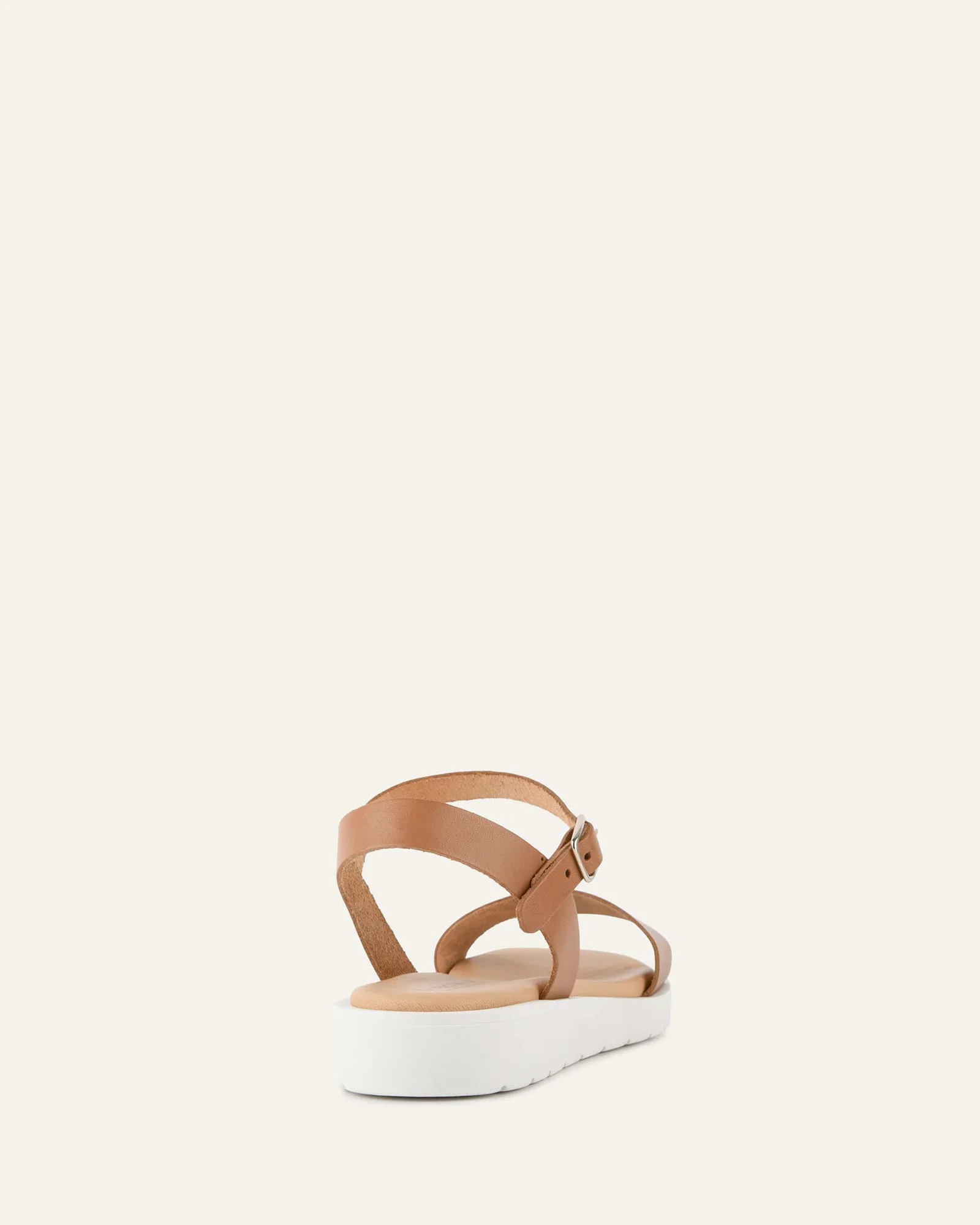 ROBIN FLAT SANDALS TAN LEATHER