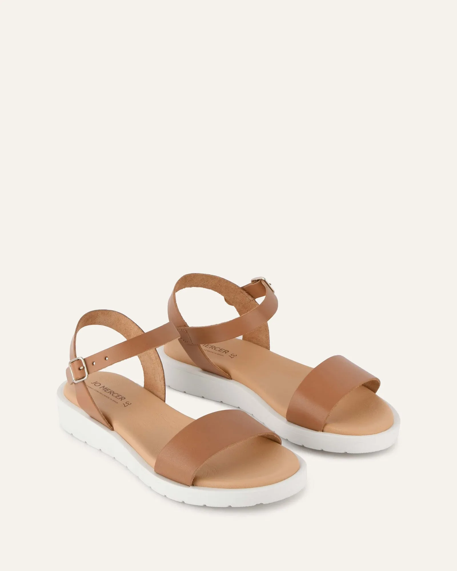 ROBIN FLAT SANDALS TAN LEATHER