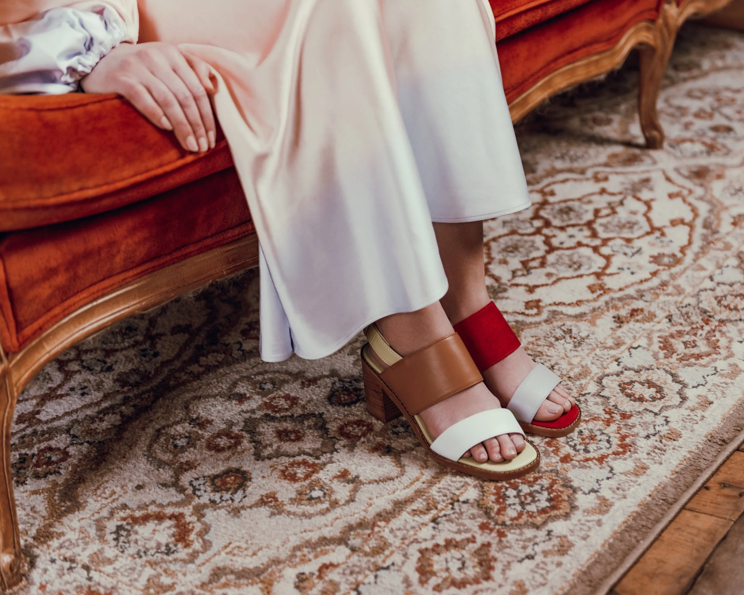 TERRAIN White & Tan Strappy Sandal