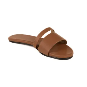 Tev Cloak Vegan Leather Tan Women Slides Thrift Edit