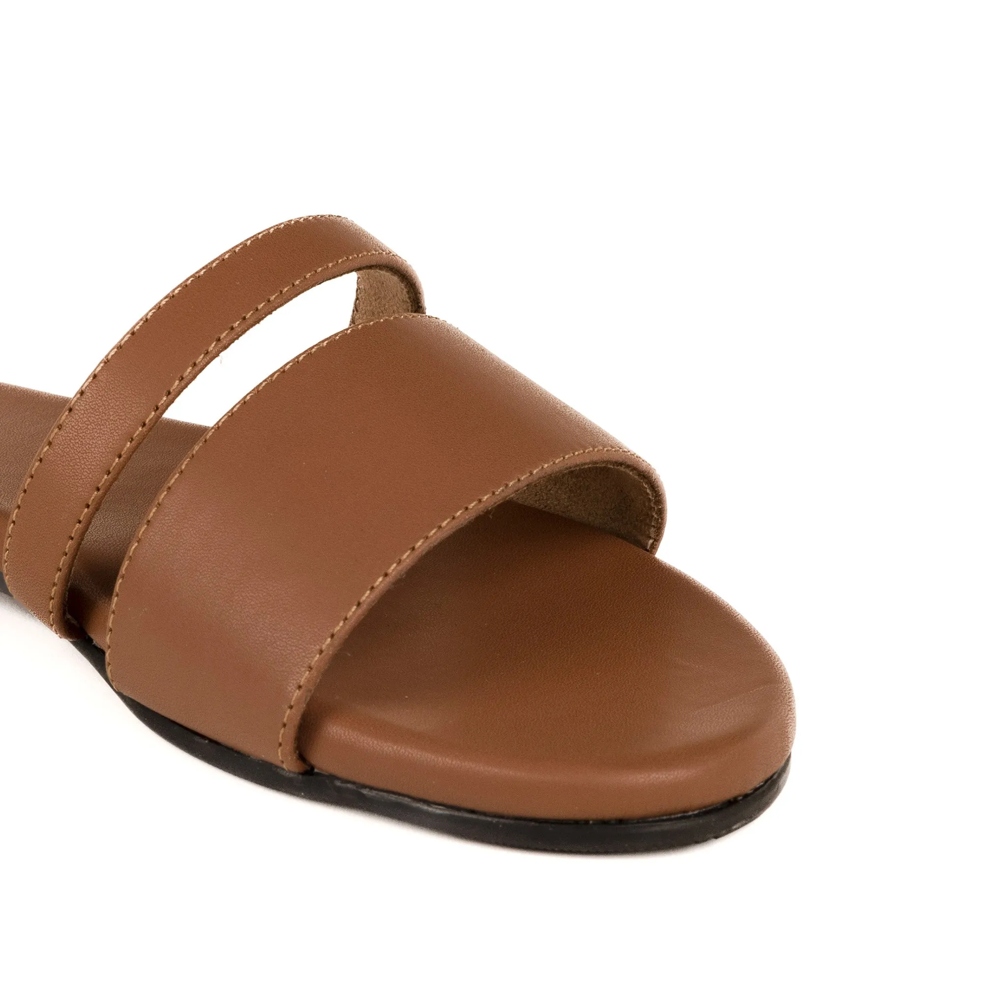 Tev Cloak Vegan Leather Tan Women Slides Thrift Edit