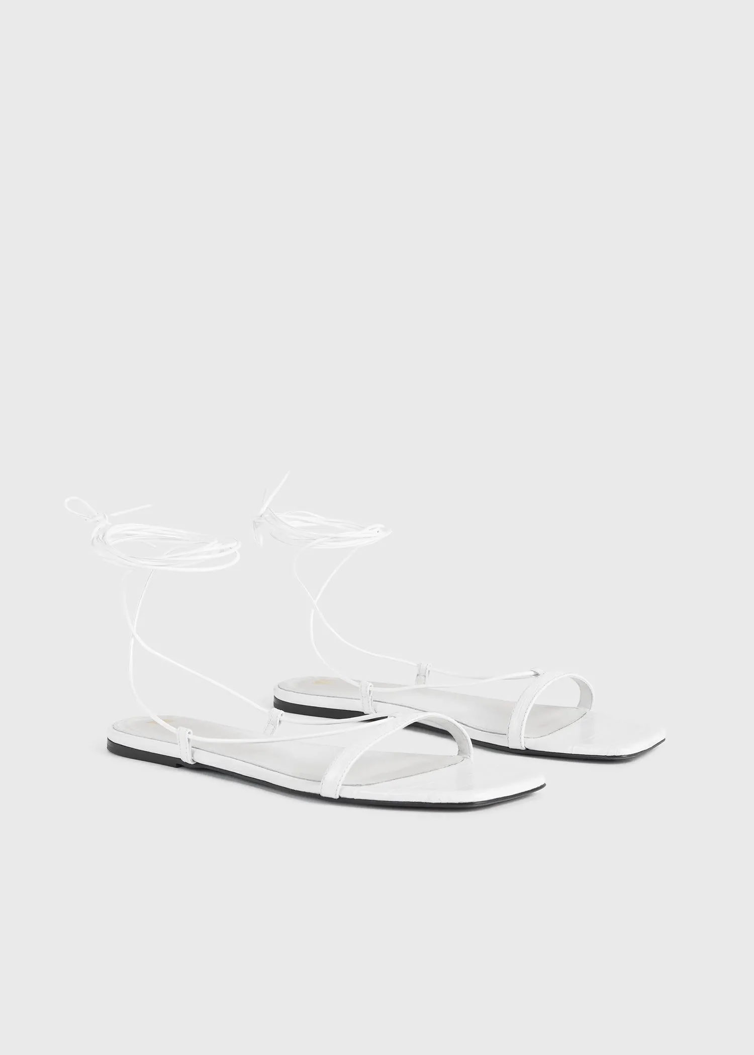 The Croco Tie Sandal white