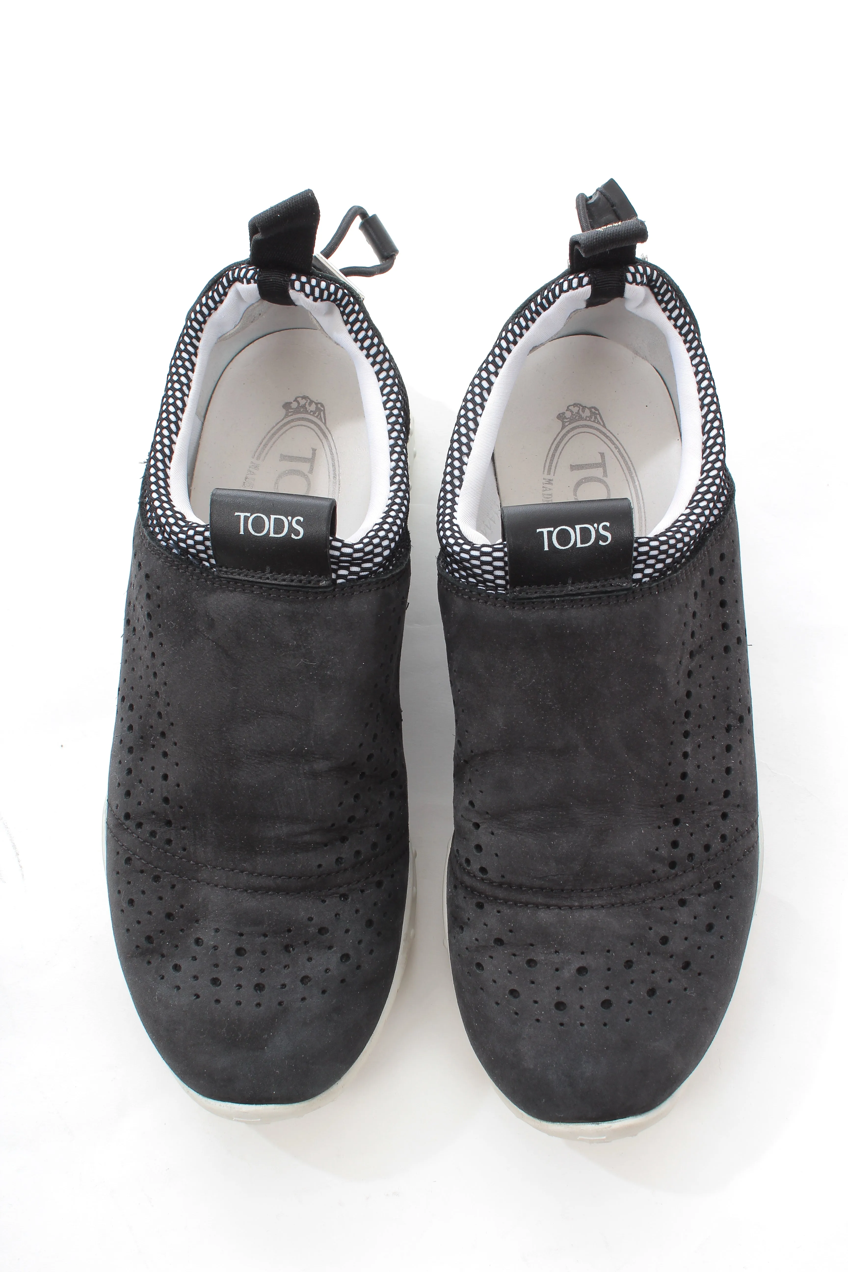 Tod's Perforated Suede Panelled Slip On Sneakers