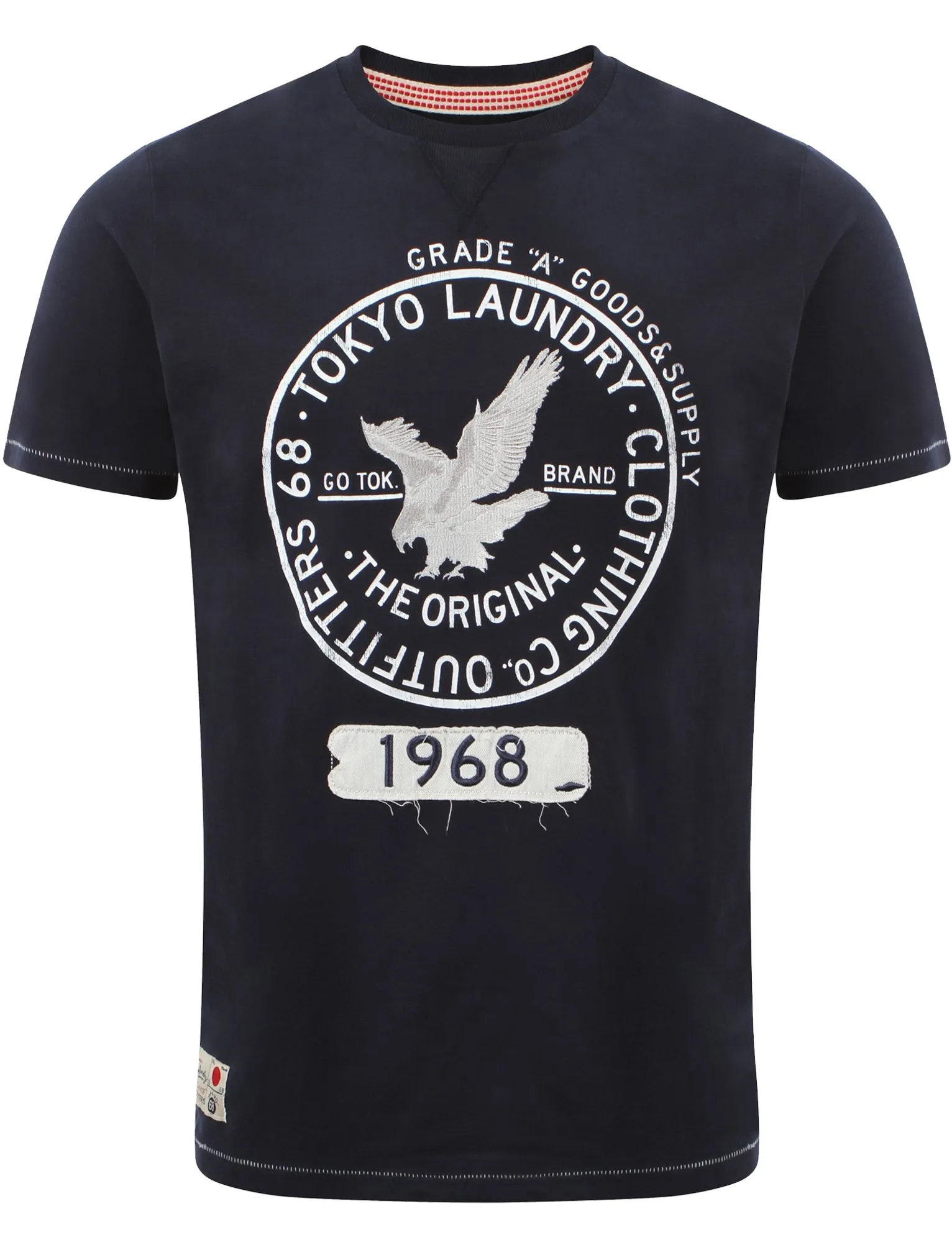 Tokyo Laundry Goods & Supply Crew Neck T-Shirt in Dark Navy