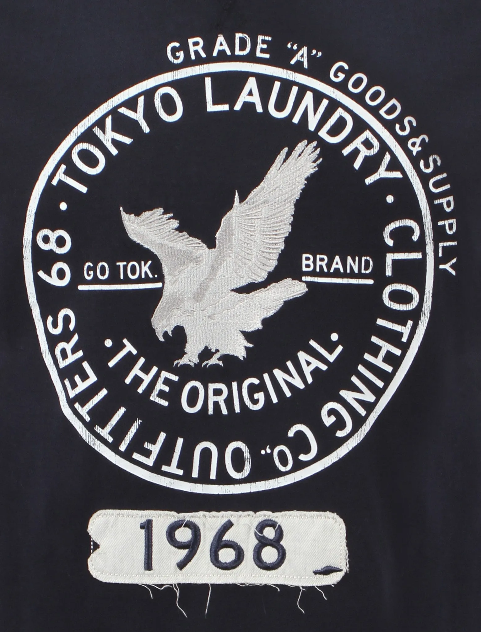 Tokyo Laundry Goods & Supply Crew Neck T-Shirt in Dark Navy