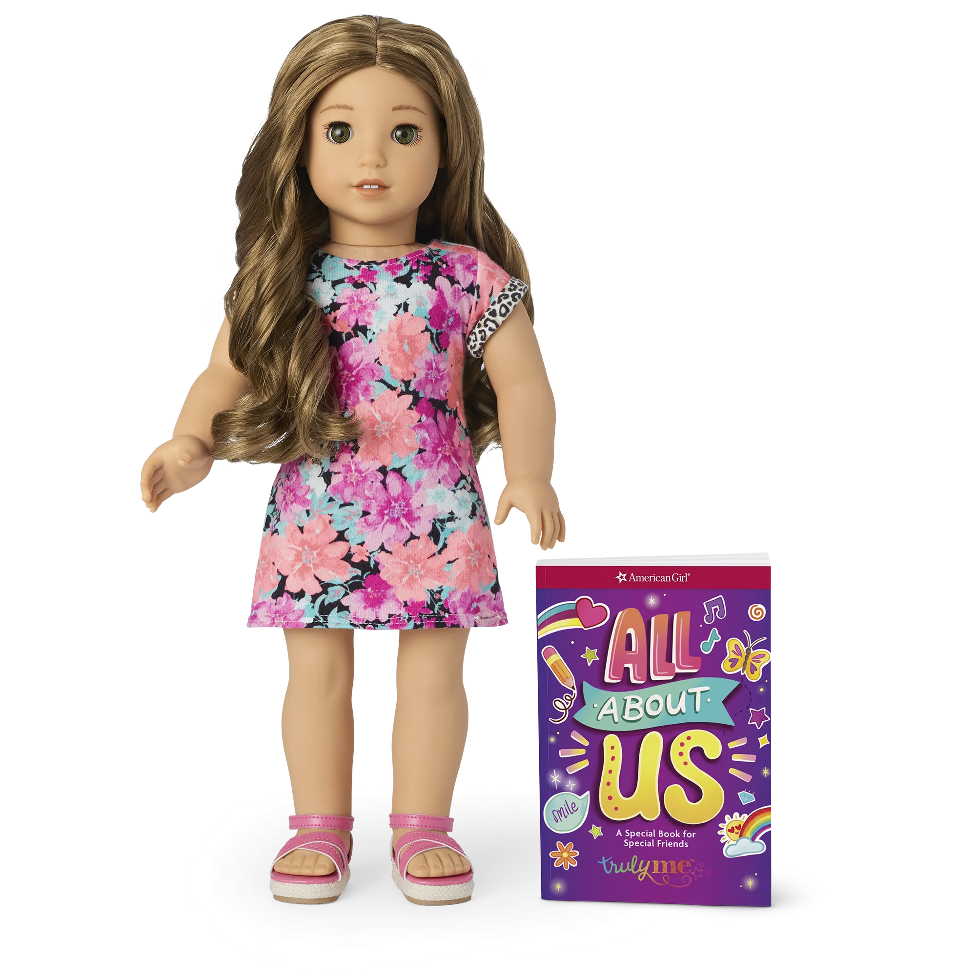 Truly Me™ 18-inch Doll #118 with curly caramel hair