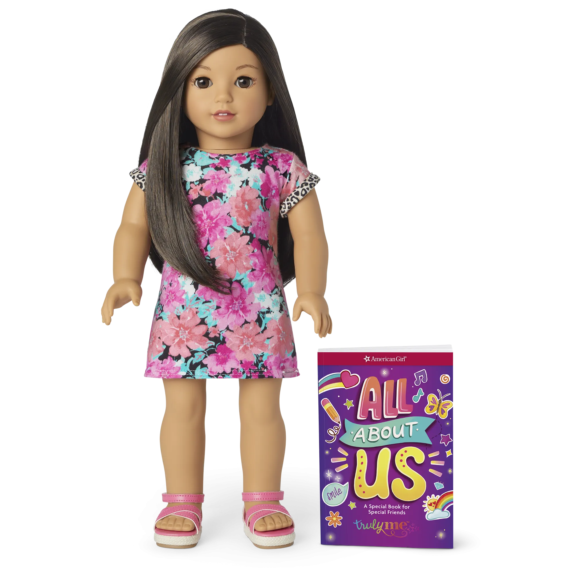 Truly Me™ 18-inch Doll #124 with straight black-brown hair