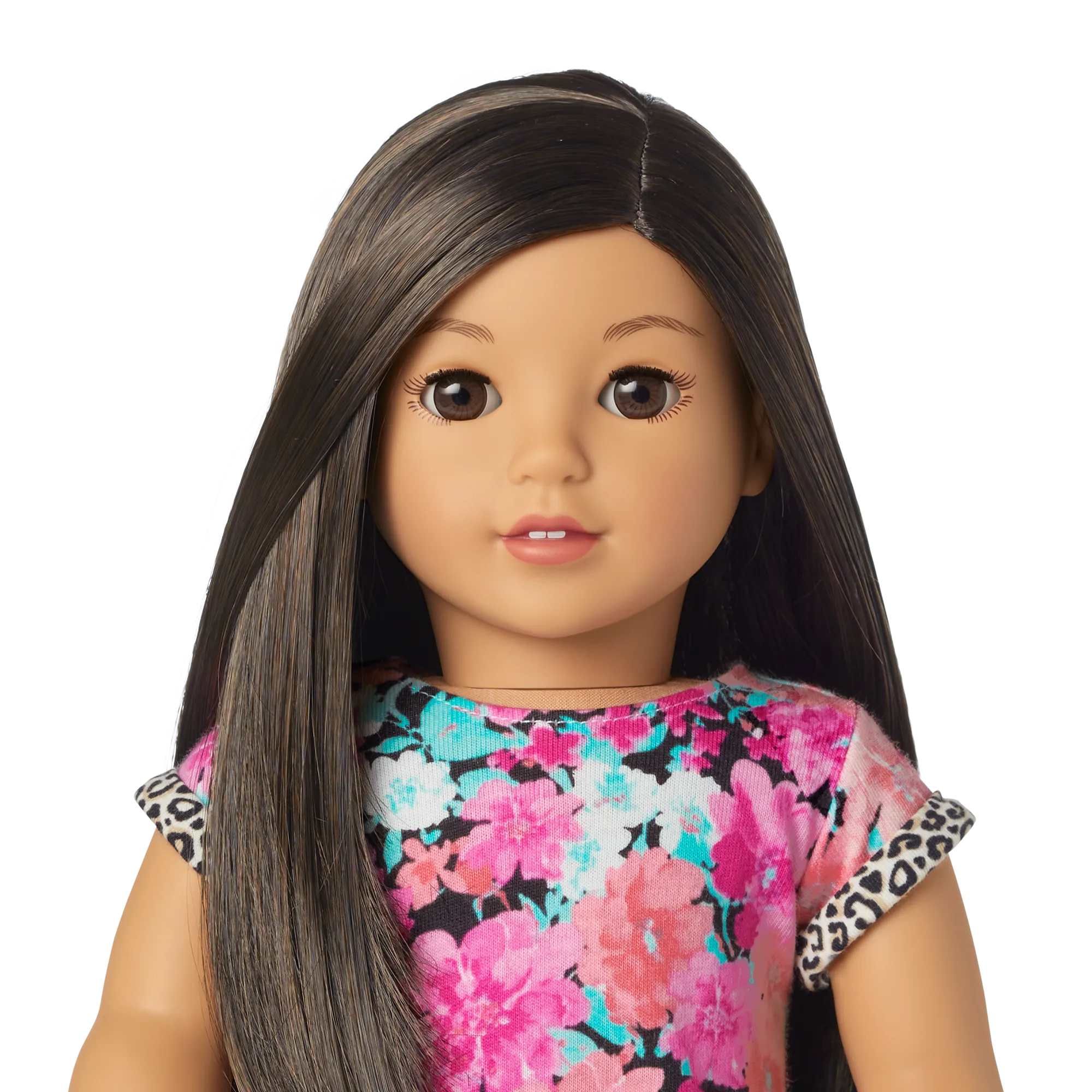 Truly Me™ 18-inch Doll #124 with straight black-brown hair