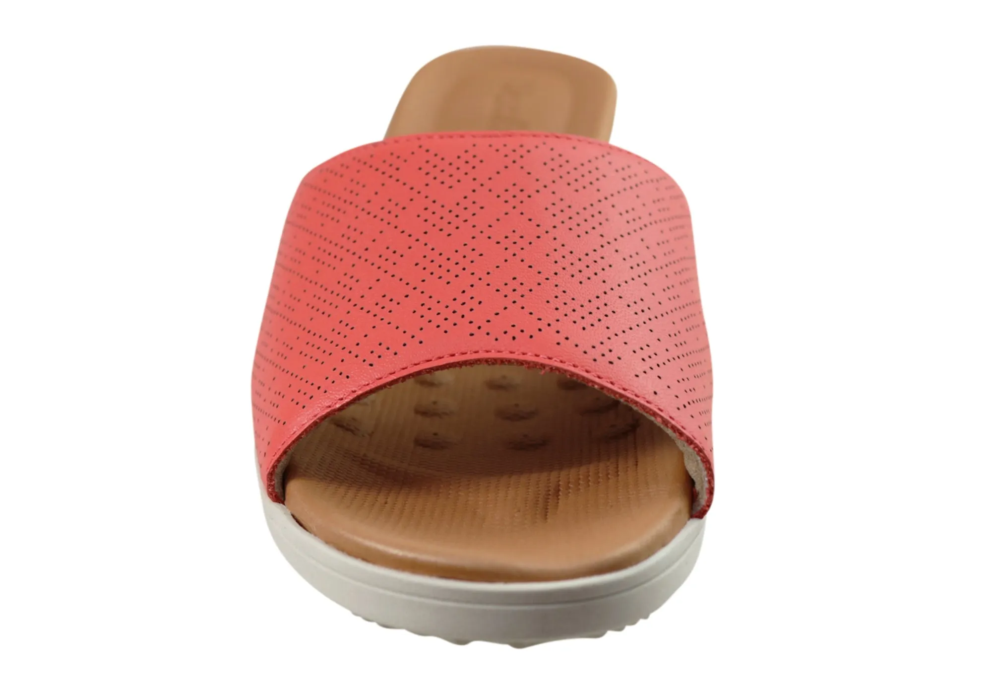 Usaflex Sunrise Womens Comfort Leather Slides  Made In Brazil