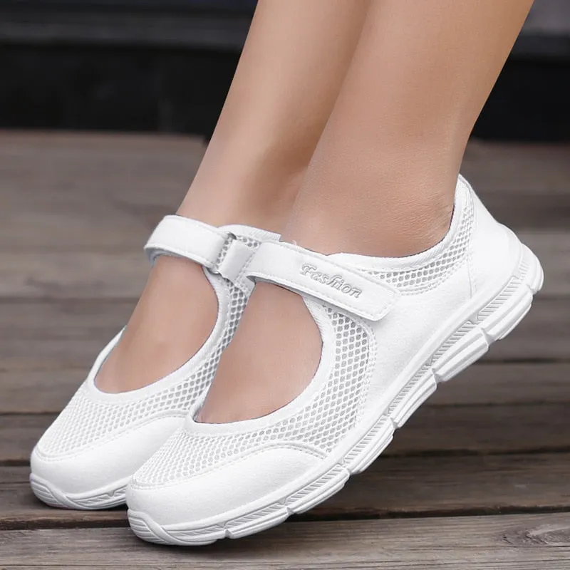 Women Sneakers Fashion Breathable Mesh Casual Shoes Zapatos De Mujer Plataforma Flat Shoes Women Work Shoes Comfortable for Work